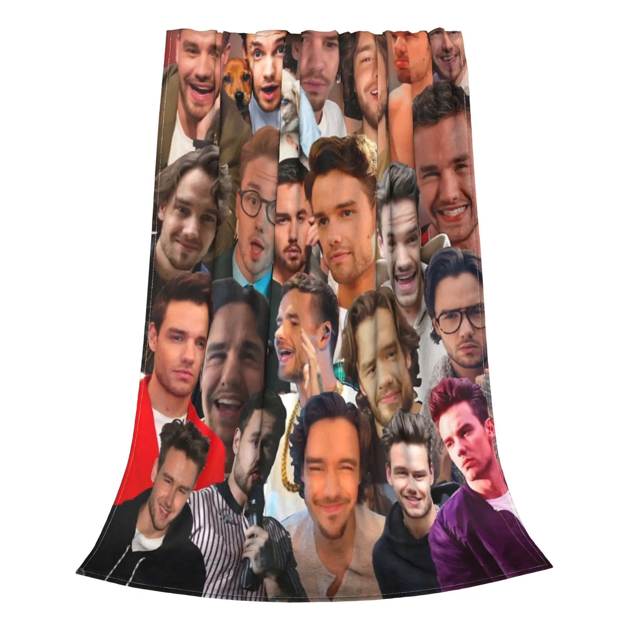 Liam Payne Photo Collage Blanket Lightweight Thin Flannel Cozy Gift  Throw Blankets Bedspreads