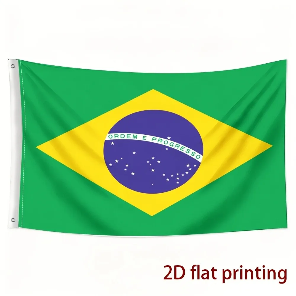 Brazilian Flag National Team Decoration Durable Polyester Vivid Color Outdoor Banner