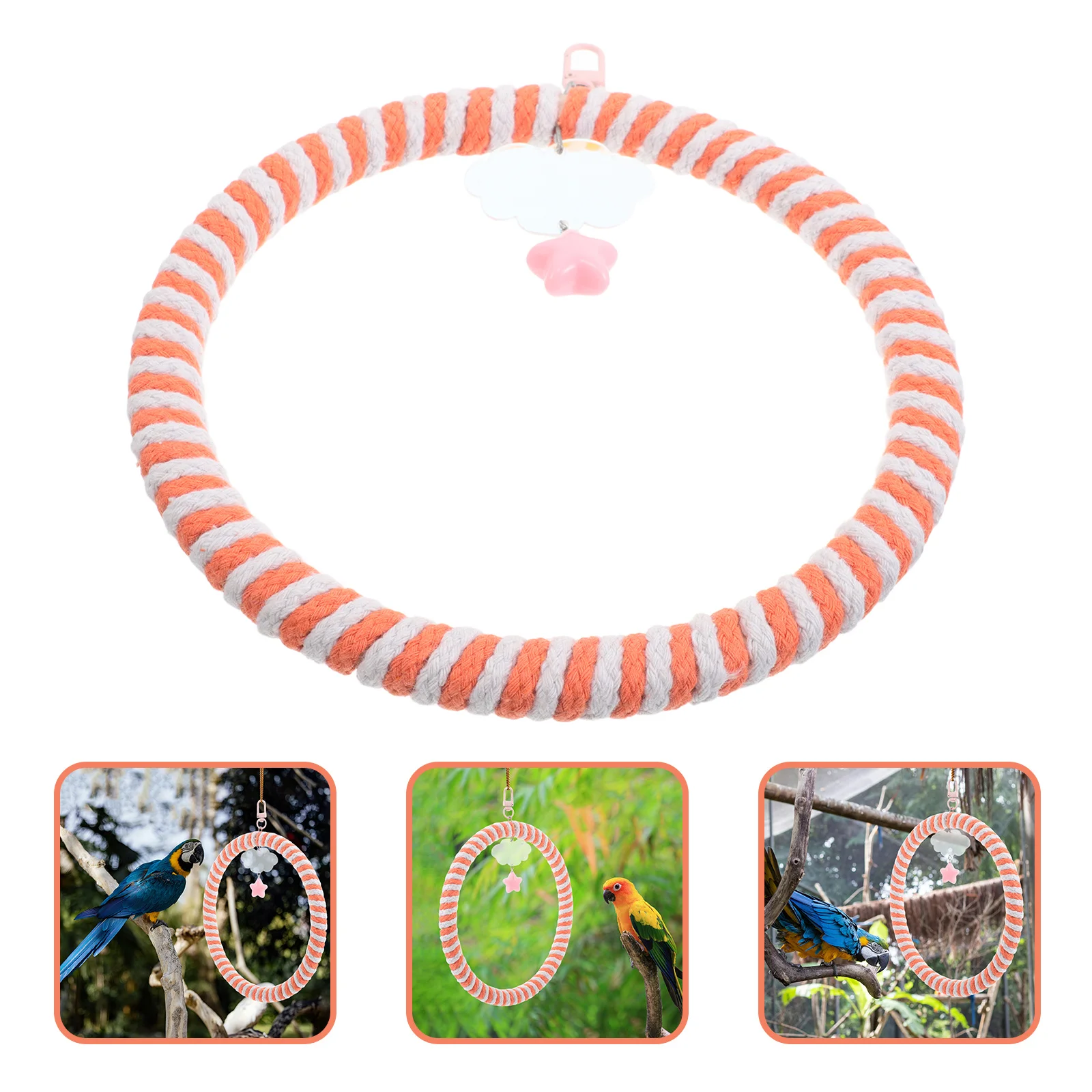 

Parrot Swing Chewing Perching Accessory Bright Colors Easy Install Bird Cage Cockatiels Parakeets Small Birds Parakeet Chew Toys