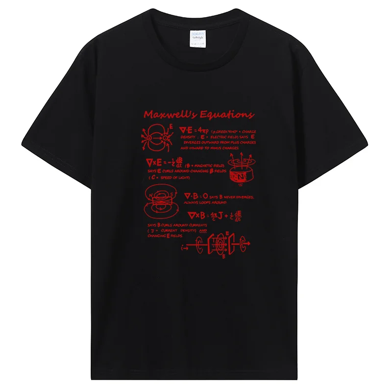 Danqi Yoyo Funny Electromagnetic Physics Maxwell Equation Formula T Shirt Cotton Tshirt  Summer Style T-shirt Men Clothing