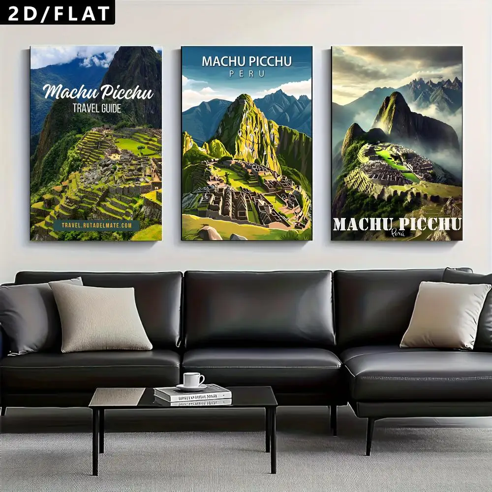 architecture Machu Picchu Trendy Classic hot HD Self-Adhesive Waterproof Art Poster Room Decor, New Arrival On Sale