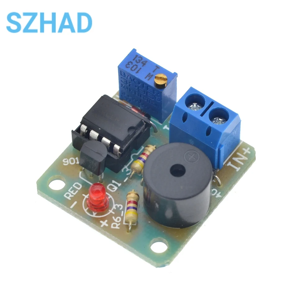 LM358 Accumulator 9V 12V  Sound Light Alarm Board Buzzer Prevent Over Discharge Controller Module