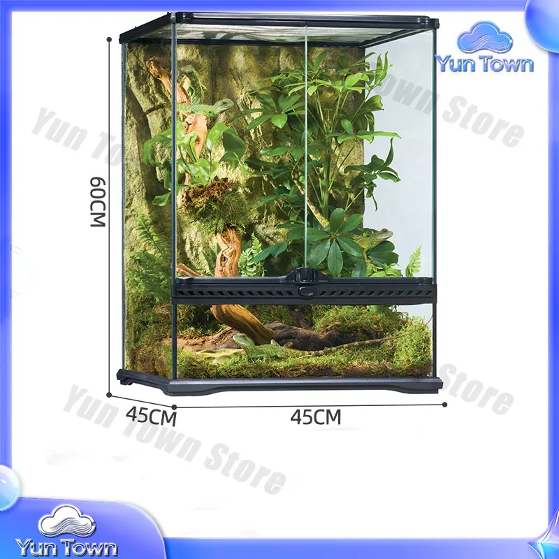 Direct Selling Glass Breeding Box Horned Frog Corn Snake Amphibious Water and Land Climbing Pet Tank