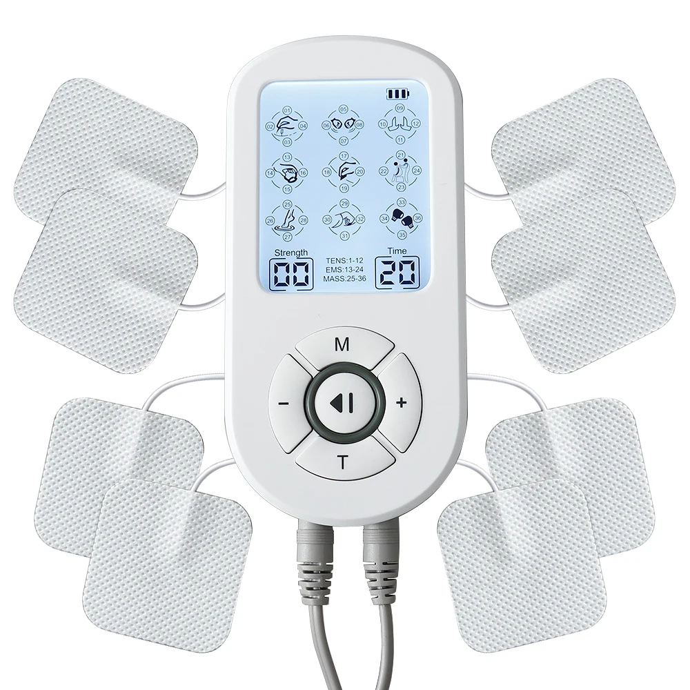 Máquina profesional de fisioterapia de pulso TENS, 36 modos, Estimulador muscular EMS, masaje corporal de cintura trasera, uso de electroestimulador relajante