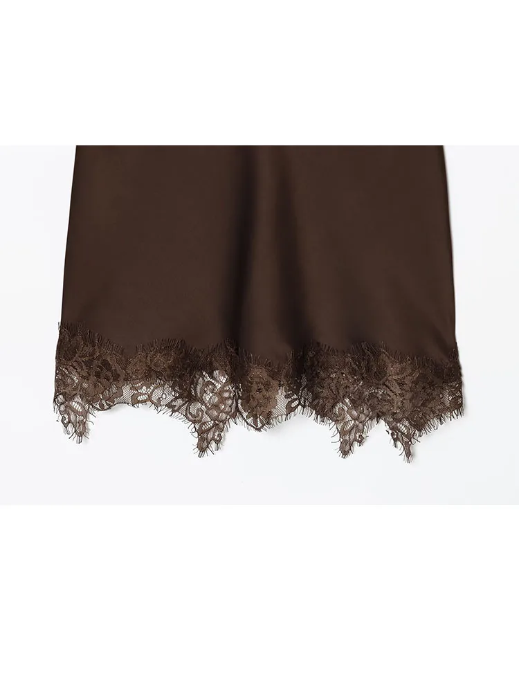 HH Vrouwen 2026 Zomer Nieuwe Mode V-hals Jarretel Kant Shotrt Jurk Vrouwelijke Sexy Rits Backless High Street Stijl Slanke jurk