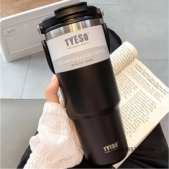 Tyeso 600ML Car Coffee Cup Stainless Steel Thermal Cup Tumbler for Outdoor Sports Vacuum Flask Keeps Cold and Heat Thermal Mug