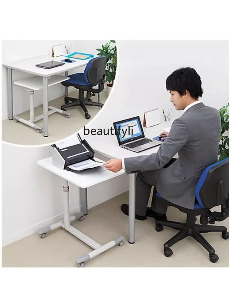 Movable Rack Pneumatic Liftable Computer Desk Desktop Elevated Rack Learning with Brake Wheel