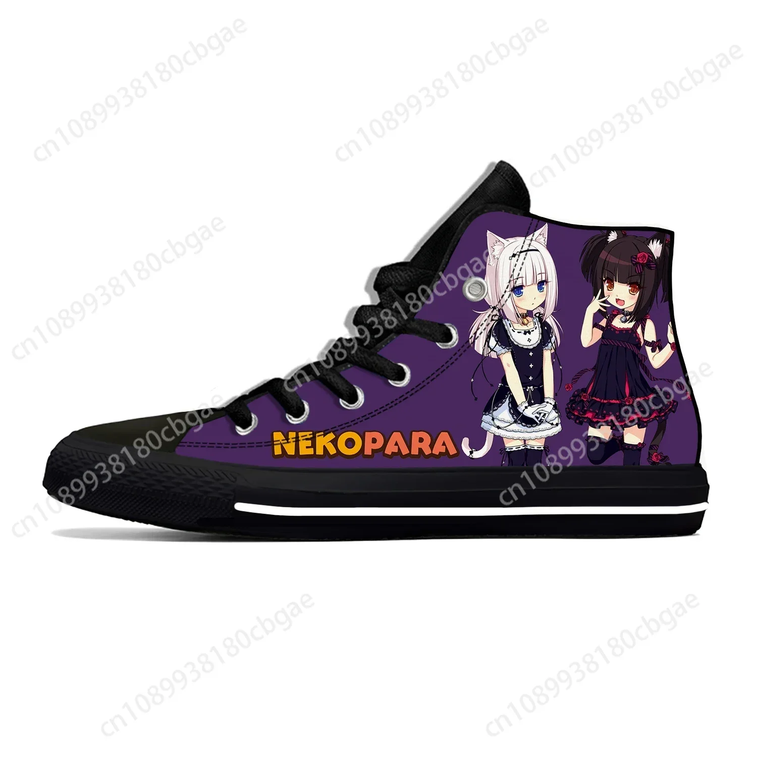 

Nekopara Chocola Vanilla Lightweight Cloth 3D Print Funny Fashion High Top Canvas Shoes Mens Womens Casual Breathable Sneakers