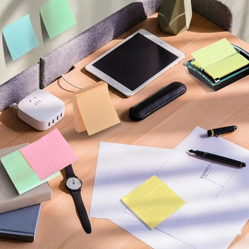 360 Sheets Colorful Note Paper 3x3Inch Lined Colored Note Adhesive Notes Pad