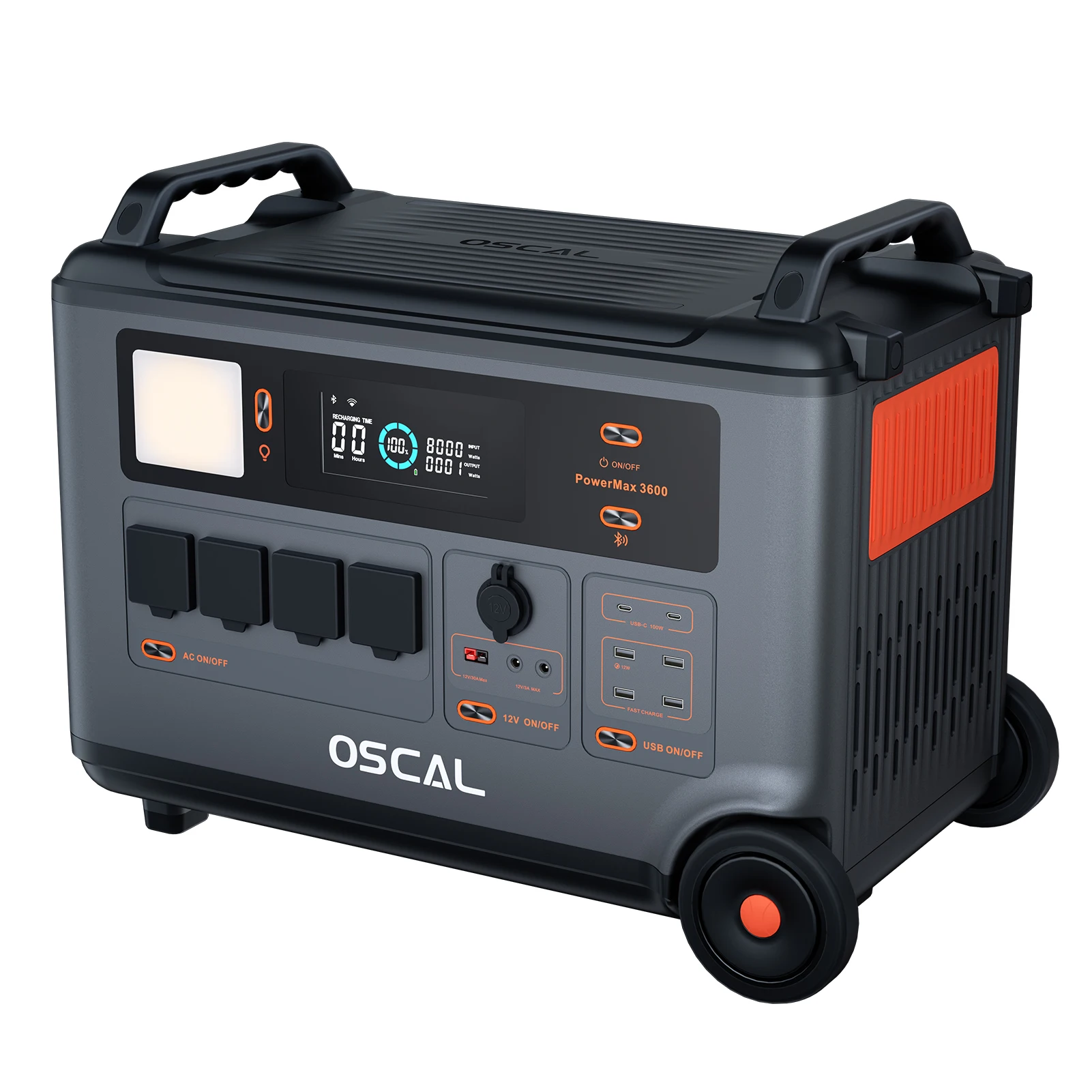 

Прочная портативная электростанция Oscal Powermax 3600 от 3600 Вт до 57600 Втч Емкость аккумулятора 14 розеток 5 режимов светодиодной подсветки Код Морзе Sig