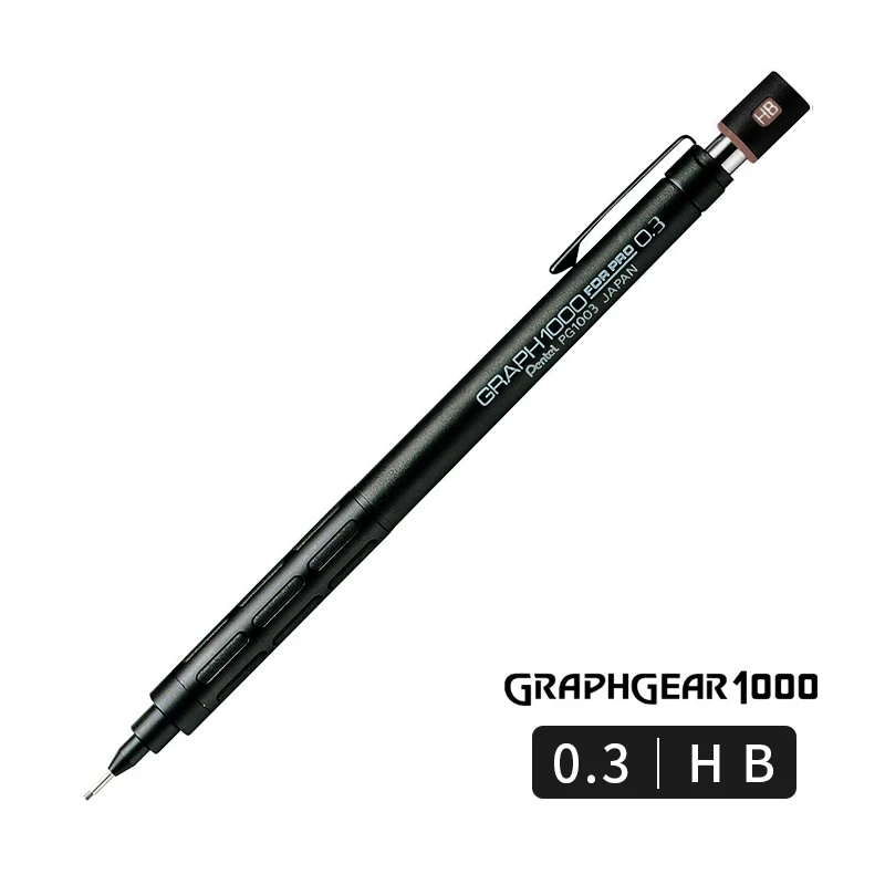Japan Pentel GRAPH 1000 For PRO Mechanical Pencil Metal Clip 0.3