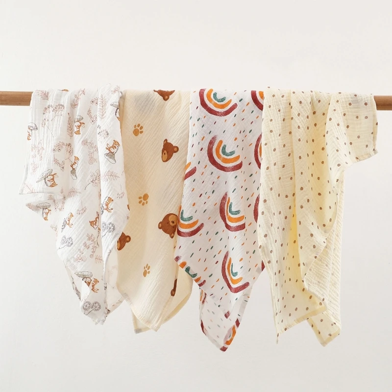 Selimut Bayi Katun Muslin Selimut Bayi Serbaguna Selimut Ringan & Bernapas Bungkus Bayi Hadiah Mandi Bayi