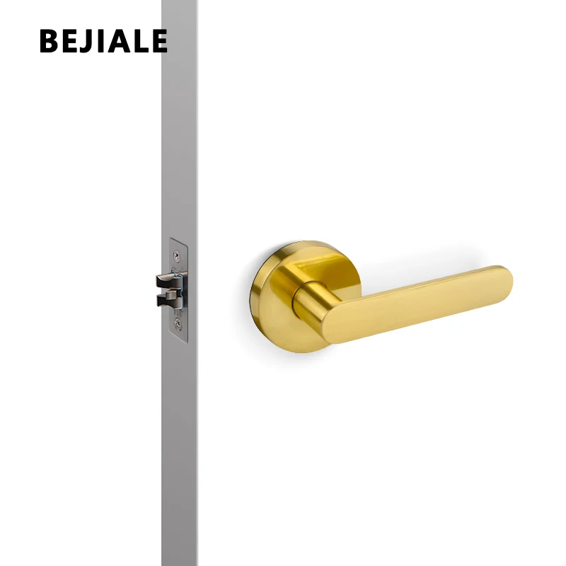 

Indoor Door Keyless Bathroom Lock Household Channel Handle Lock Bedroom Single Tongue Round No Anti-lock Silent Fire Door Handle