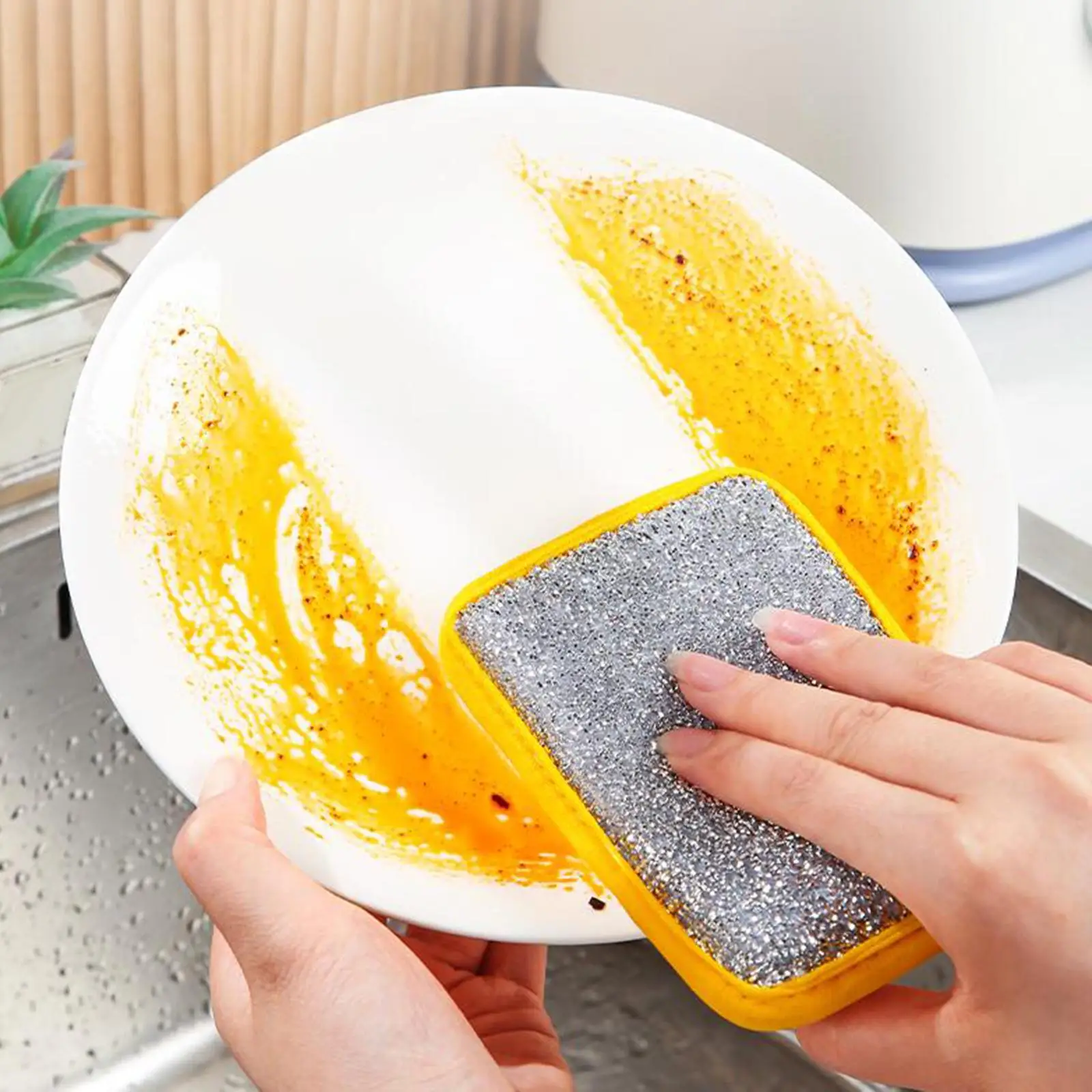 10 Artifact Sponge Carborundum Kitchen Sponge Eraser for Pan Pot Dish Sponges Kitchen Utensils Household Cleaning Non-stick Oil