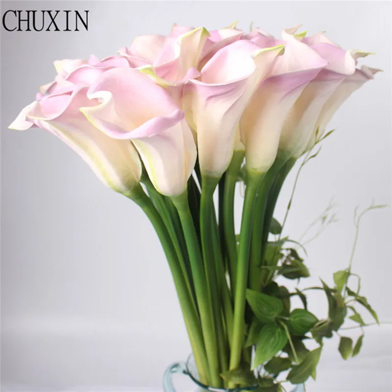 PU Calla Lily Artificial Flower for Wedding Decoration, Real Touch, Hand Feel, Floral Arrangement, Home Party Props, Big Size