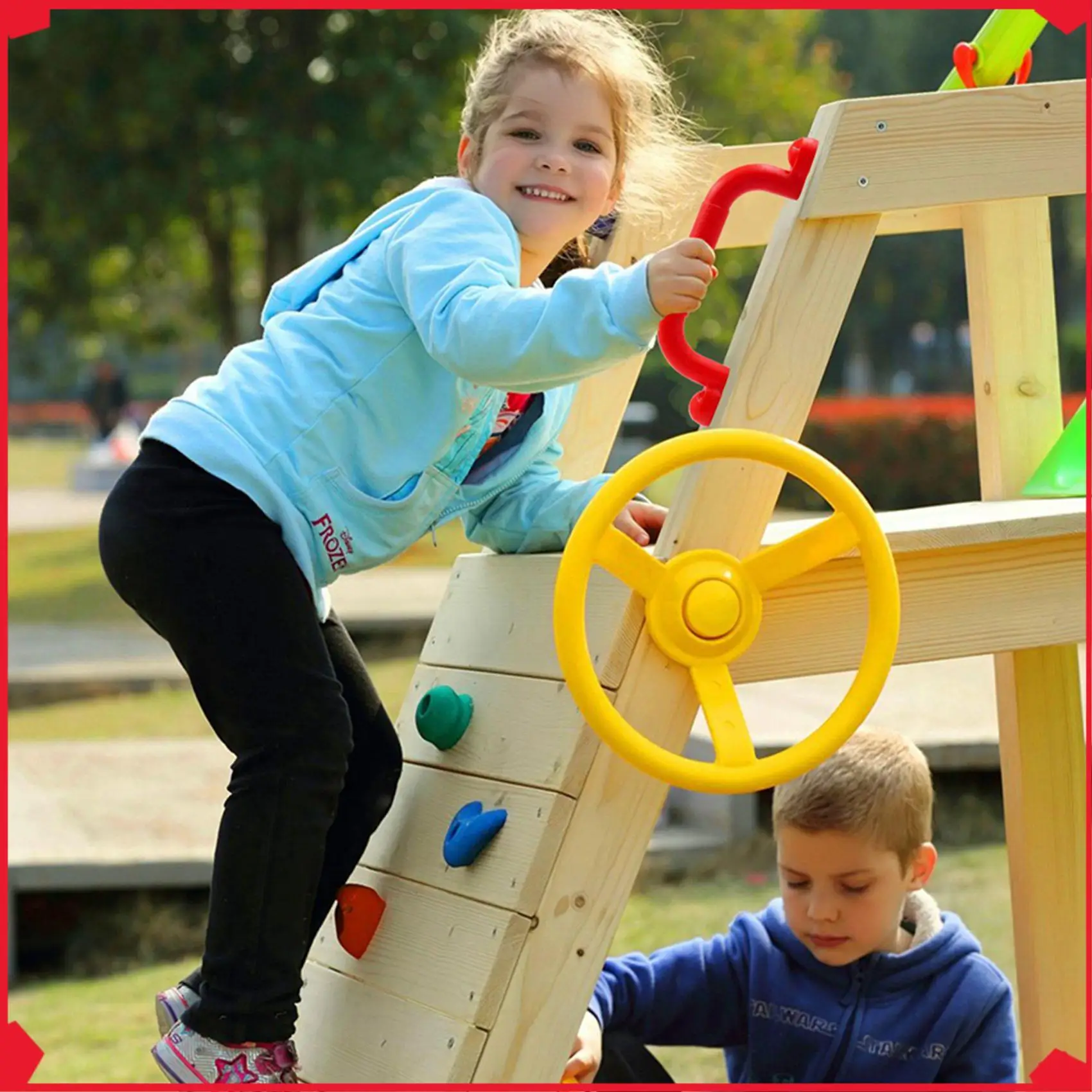 

B17B 2 Pair Children Playground Nonslip Handle Mounting Hardware Kits Climbing Frame Stair Handrail Swing Outdoor Sports Toy