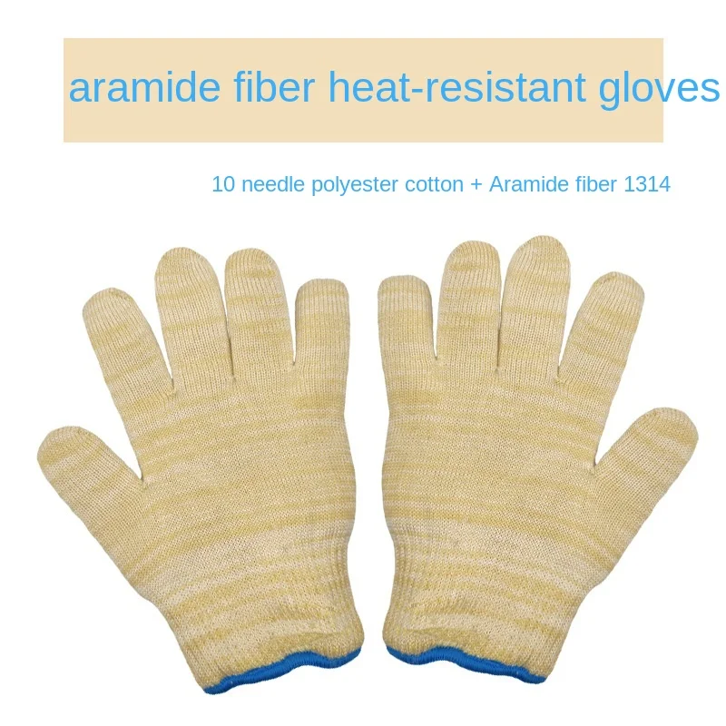 1pair Aramid High-temperature Resistant Gloves Oven Mitts Knitting Heat Insulation Workshop Mould Gloves BBQ Kitchen Oven Gloves