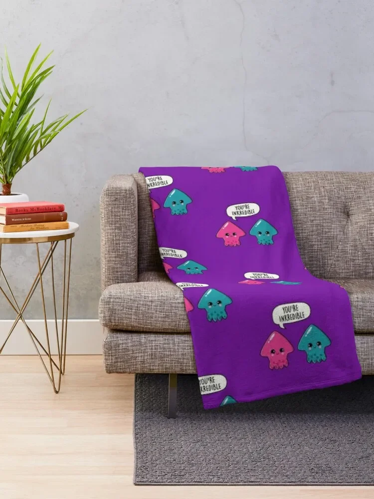 You're Inkredible - Cute Squid Couple Pun gift Throw Blanket Personalized Gift Sofa Throw warm winter Luxury St Blankets