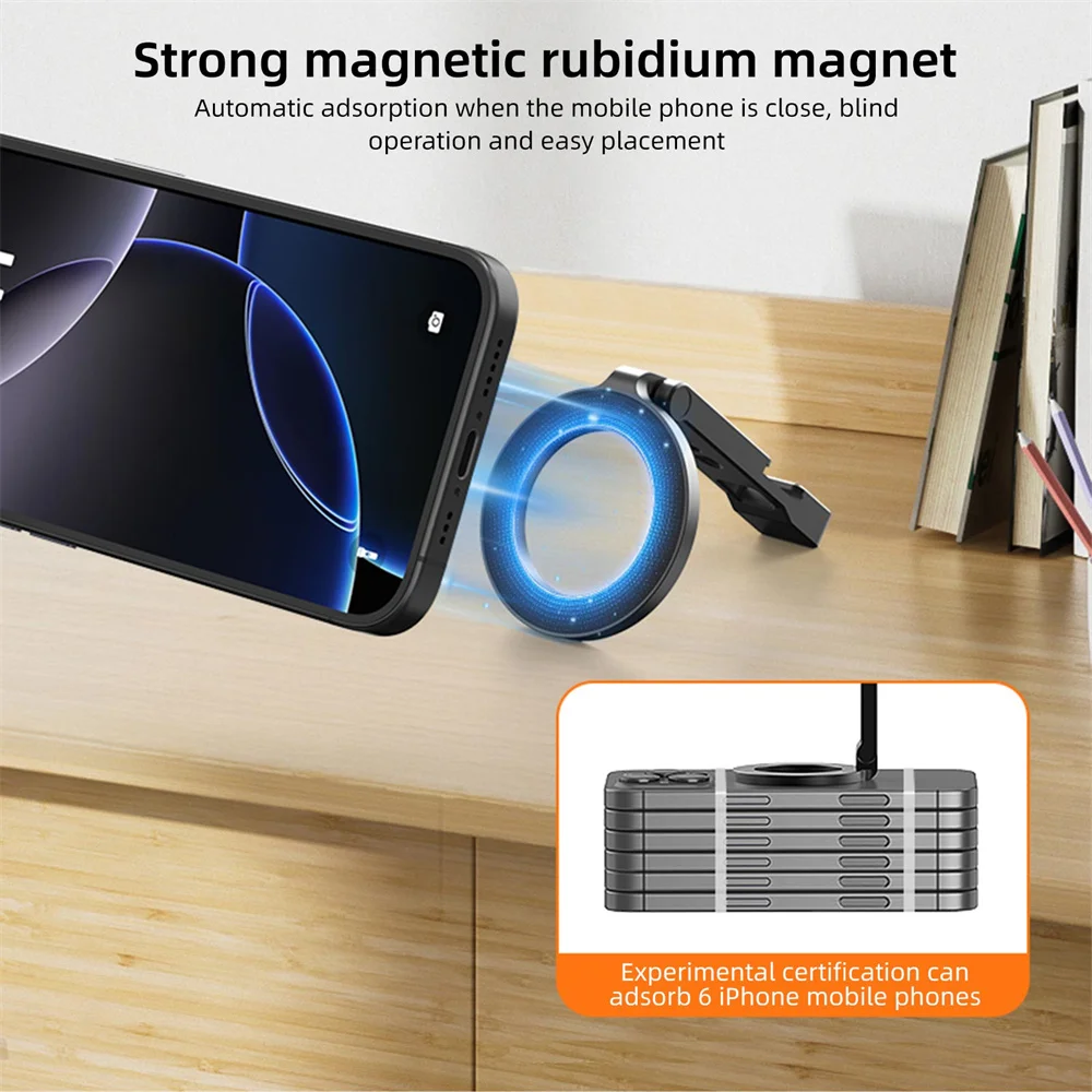 VRIG Magnetischer Telefonhalter Ständer MagSafe Cold Shoe Stativhalterung mit 1/4 Schraube für iPhone Android Phone Desktop Live Streaming Vlog