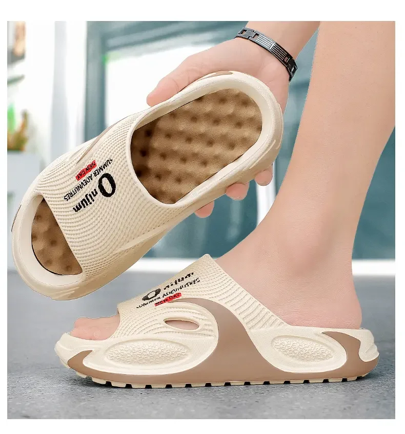 Sommer-Outdoor-Bekleidung für Damen und Herren: Dickbesohlte, geruchsabweisende und rutschfeste Herren-Slipper, Zweifach-Tragbare Strand-Sandalen und -Slipper – Detail 18