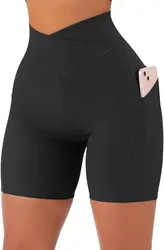 Sports Short Women Cross Workout Yoga Shorts with Pockets 5