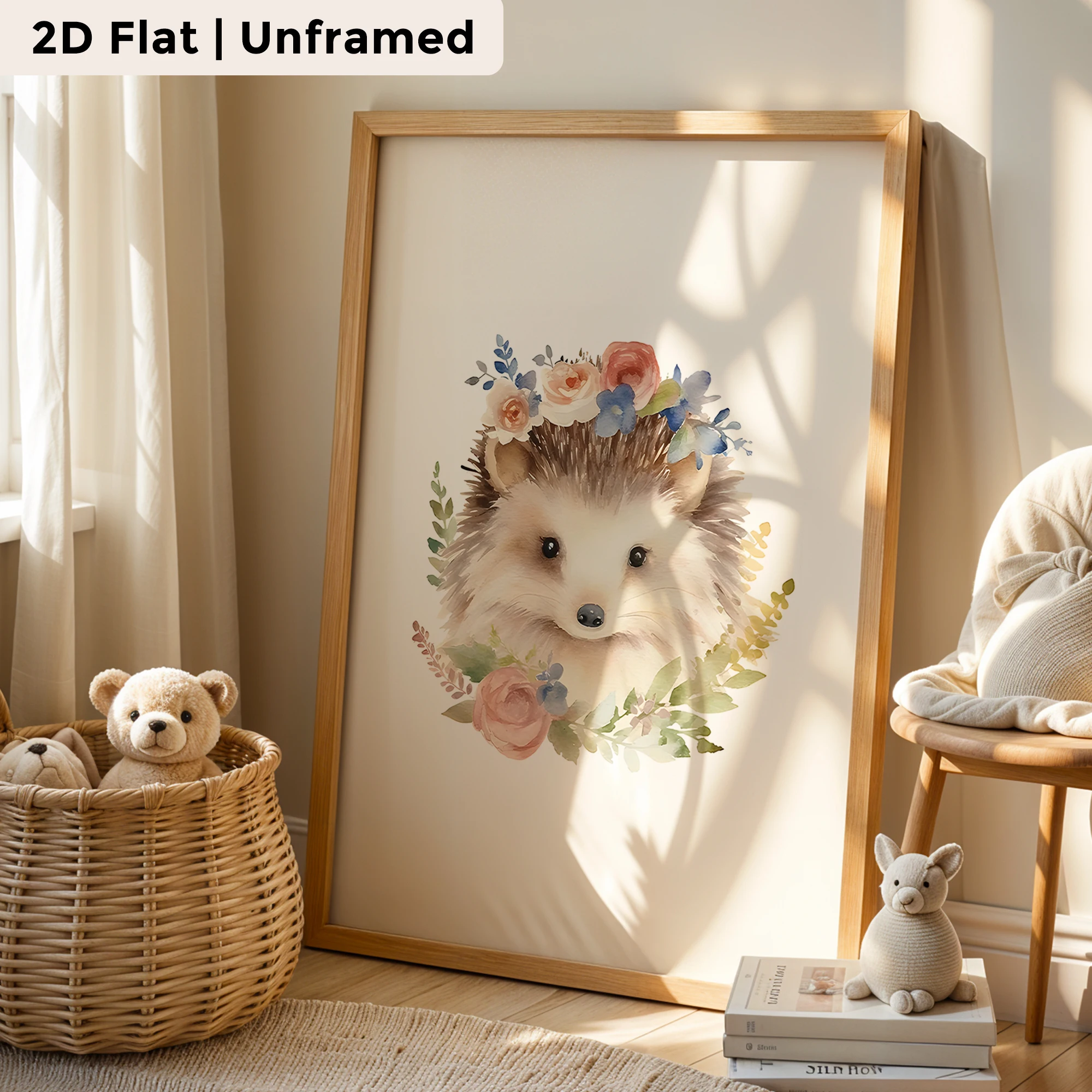 3pcs Modern,Cartoon Rabbit Hedgehog Wall Art Print Canvas Painting Poster Picture For Living Room,Bedroom,Kids Room Home Decor