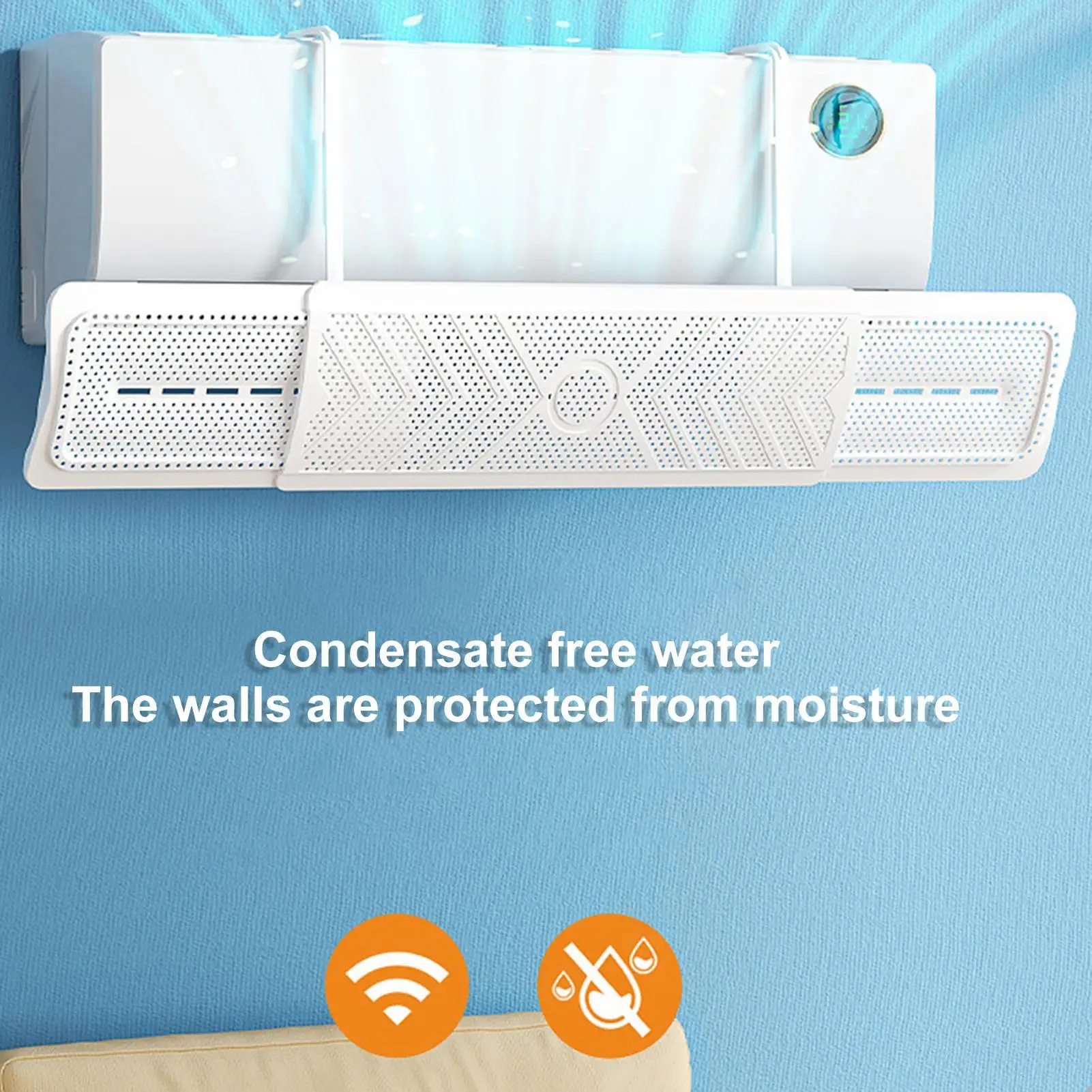 Air Conditioner Wind Deflector Retractable Wall-Mounted Anti Direct Blowing Wind Shield for AC Anti Direct Blowing