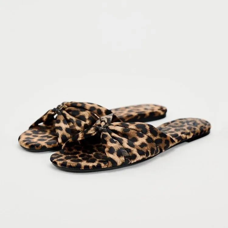 Sandálias femininas com estampa de leopardo, sapatos casuais de trabalho, moda praia clara, novo, 42, 2024