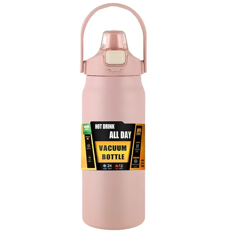 Draagbare thermoskan met rietje 304 roestvrij staal thermische mok Tumbler koffiekopje sport thermosflessen koud- en warmwaterkruik