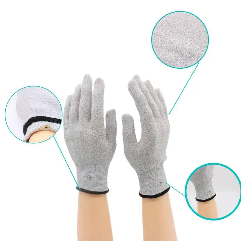 Micro Current Therapy Massage Electric Shock Gloves Stimulate The Fingers In The Hands To Unblock Meridian Massage Equipment.