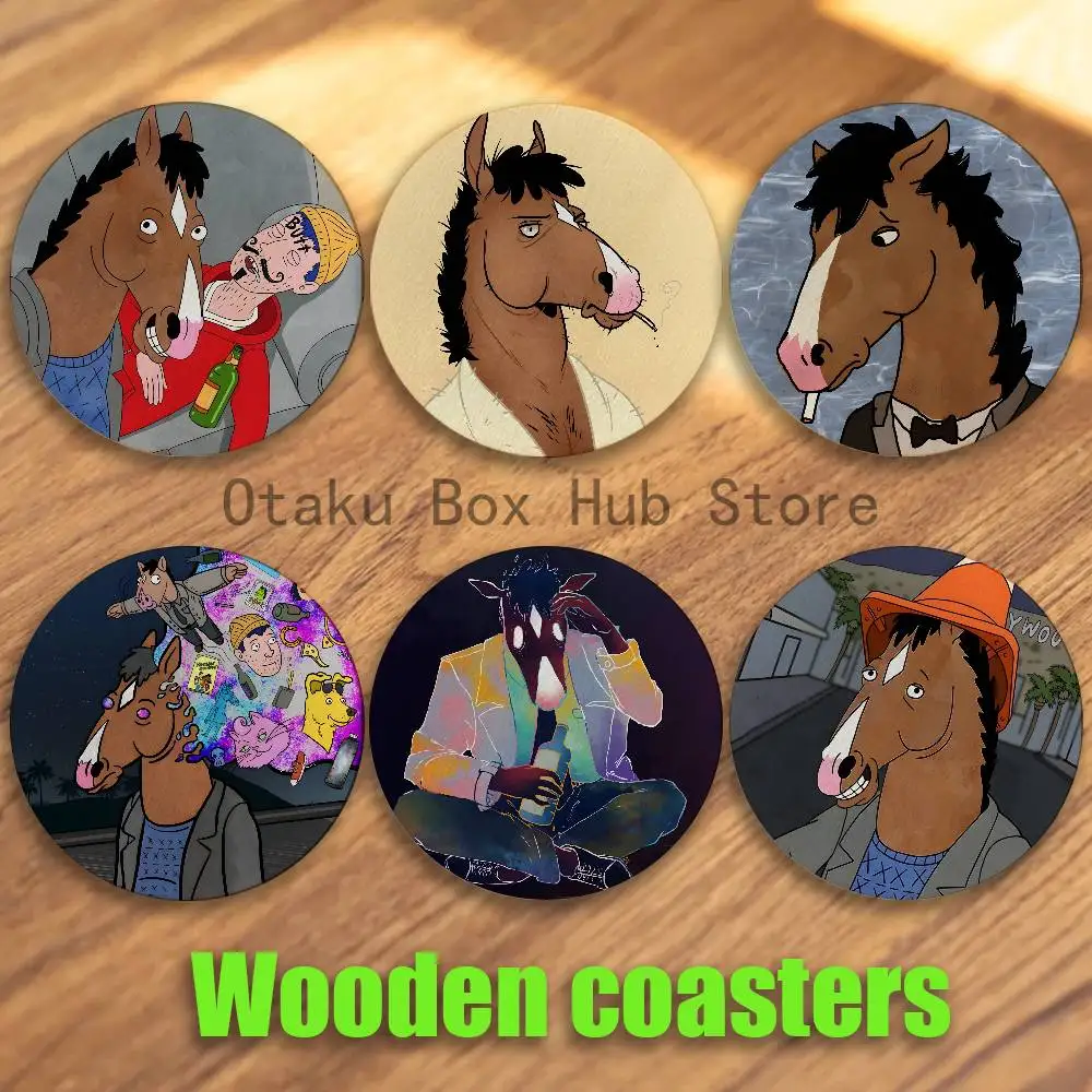 

BoJack H-Horseman Round Coaster Non-slip table mat Insulated Coasters Kitchen Dining Room Tabletop Decor