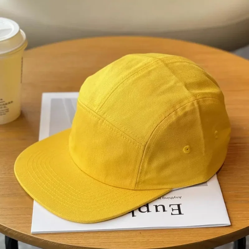 Nowe niestandardowe logo 5-panelowa bawełniana czapka z daszkiem 60 cm z dużą główką i płaskim rondem Zewnętrzna osłona przeciwsłoneczna Hip Hop Skate Hat dla mężczyzn i kobiet Gorras