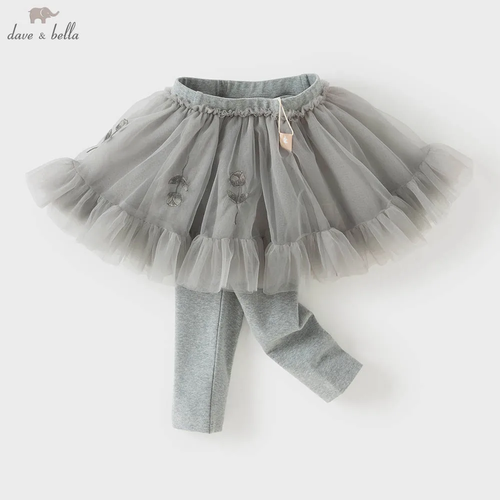 

Dave Bella Girls Baby Knitted Culotte Autumn Fashion Casual Sweet Cute Children's Mesh Stretch Pants Outdoor Party DB3252643