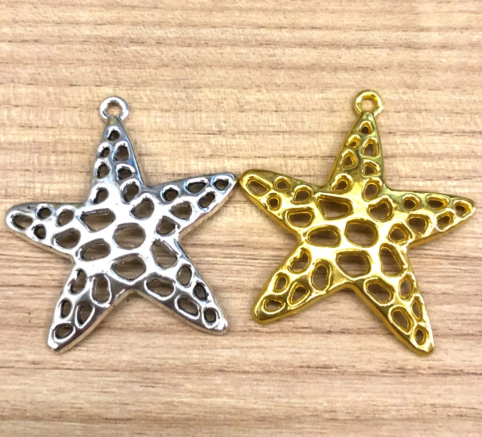 

10 pcs 40*37 mm Lovely hollow starfish pendnats for jewelry handmade Zinc alloy metal HW3069