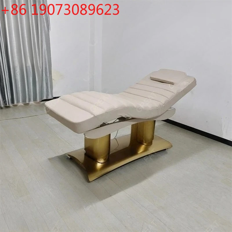 

High-end Salon Furniture Cylinder Shaped Gold Base Facial Cosmetic