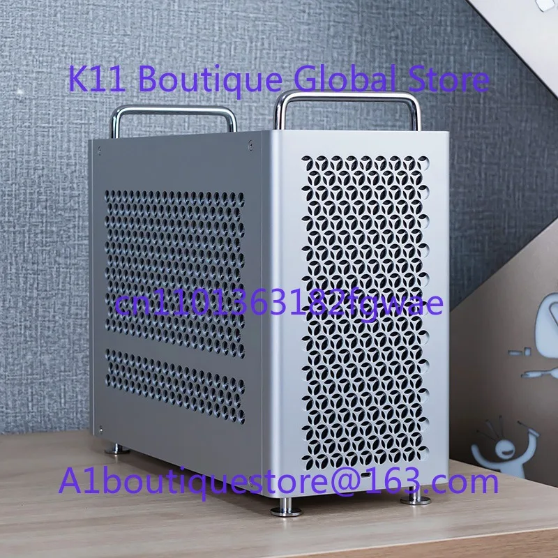 B2Pro All-Aluminum MATX Case, Portable Compact Handheld PC Case with Apple-Inspired Design for DIY Desktop Builds