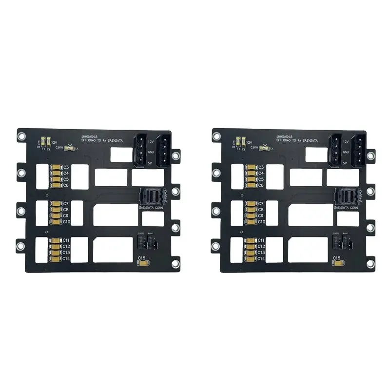 QWE-2X SAS/SATA Hard Disk Backplane For Nas Storage Server 6Gbps SFF8643 To 4-Bay HDD SSD Adapter Large 4D Power Supply