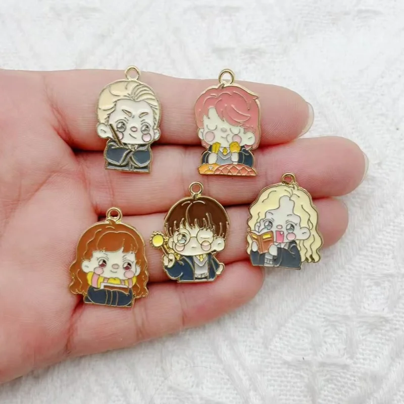 

10pcs cartoon character alloy drip oil jewelry accessories DIY pendant earrings bracelet keychain necklace pendant