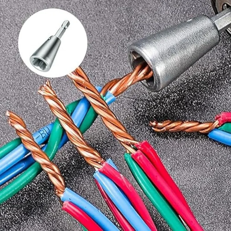 ABRW Wire Twisting Tool Wire Stripper Wire Connector for Drill, 5pcs Aluminum Alloy Twister for Electrician, Quick Cable