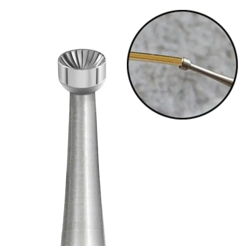 ABRU-24 Pcs Round Cup Burr Set, 3/32Inch Shank Wire Rounder Bits Jewelry Carving Bits (0.8-3.0Mm)