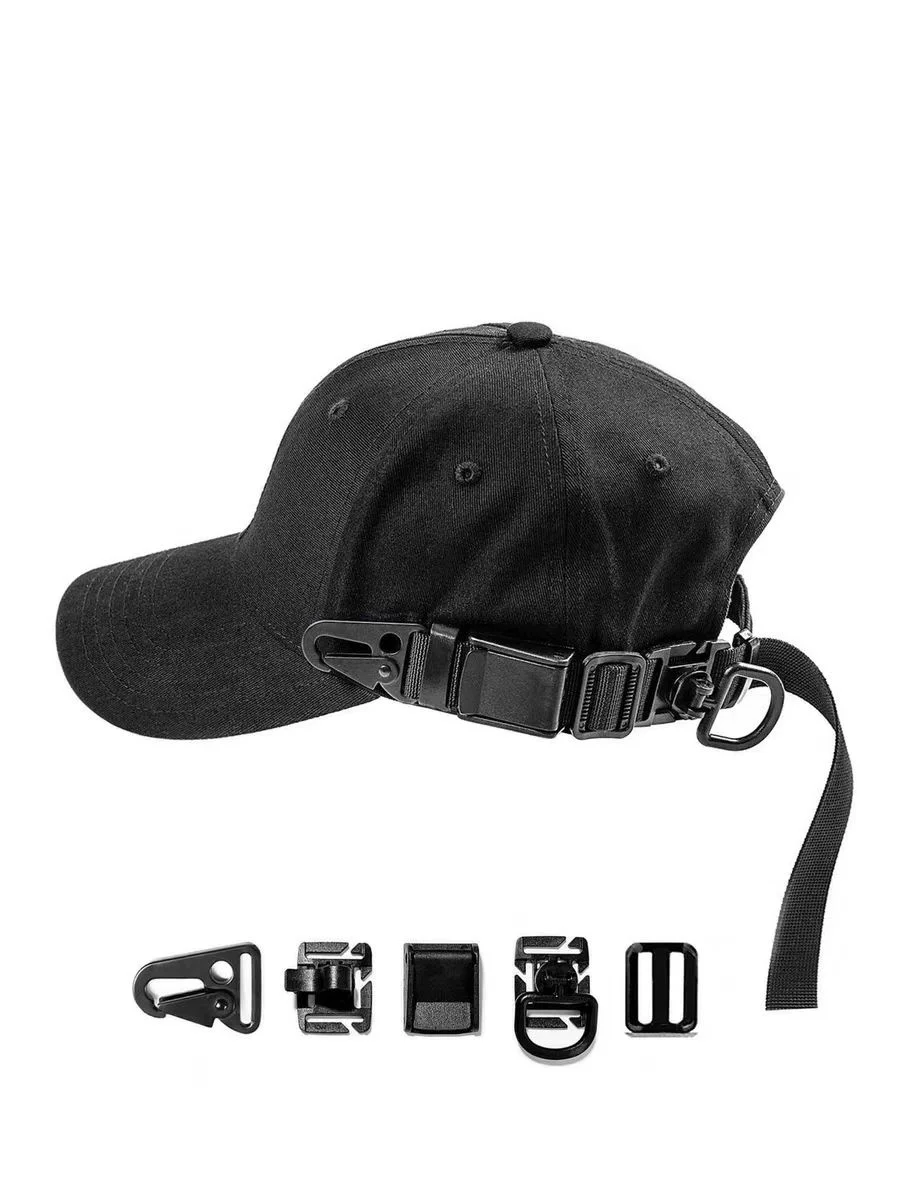 Cyberpunk tactical functional baseball cap black men's and women's duckbill cap adjustable quick detachable cotton