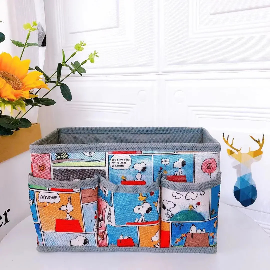 

Snoopy cartoon storage box foldable storage desktop storage box cosmetic stationery jewelry classification sorting box