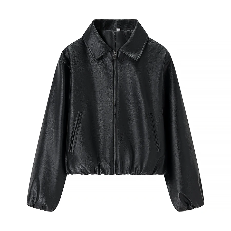 Women's New Arrival Lapel Jacket Zipper Design for Vintage Style Textured Fabric for Versatile Wear Showcases Your Personality M