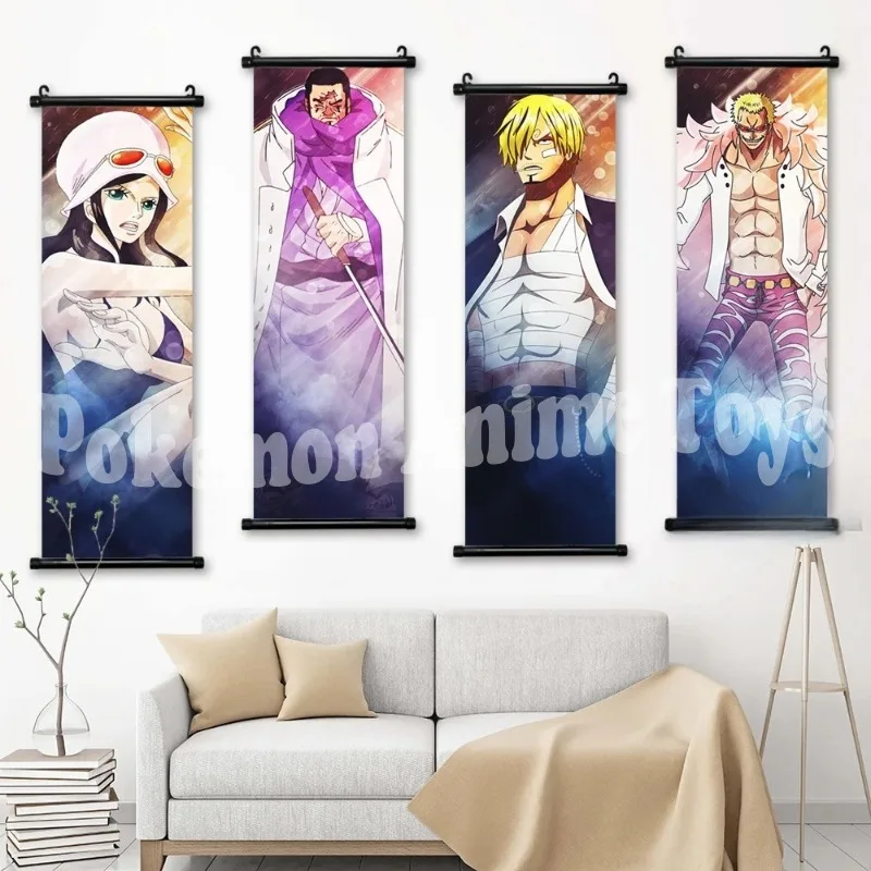 Canvas Anime Home Decor One Piece Wall Zoro Artwork Luffy Painting Brook Hanging Nami Scrolls Usopp Print Chopper Picture Poster