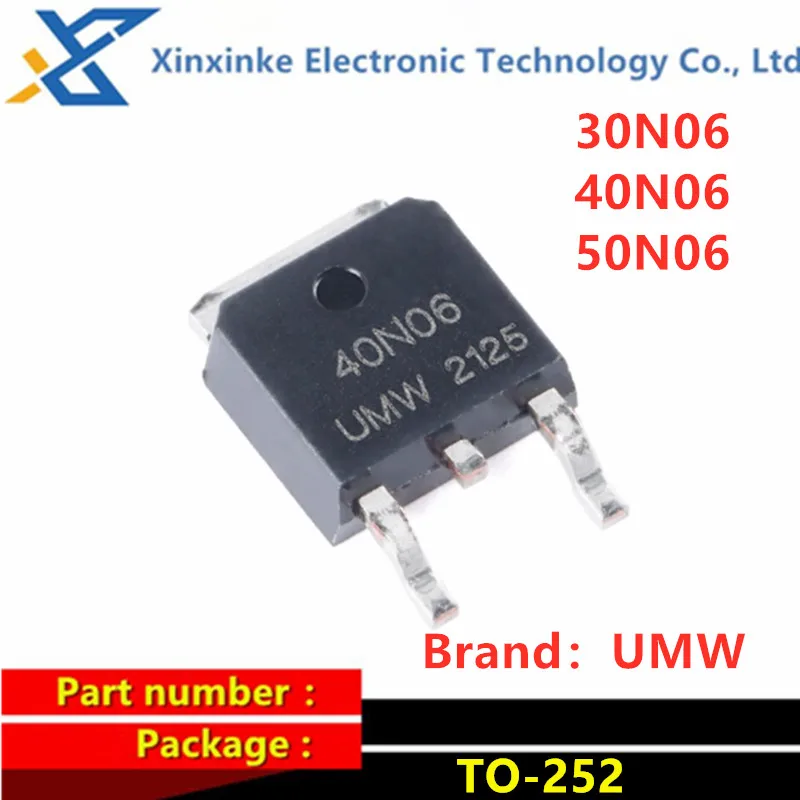

20PCS 30N06 50N06 40N06 TO-252 60V 40A 30A 50A N-channel MOS Field Effect Tube Chip
