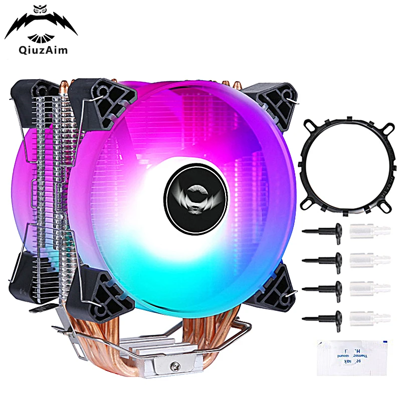 

QiuzAim High Quality Radiator PC 6 Heat Pipe Air-cooling CPU Cooling 120mm Fan Installing LGA775 115x 1200 1700 1366 AM3 AM4 AMD