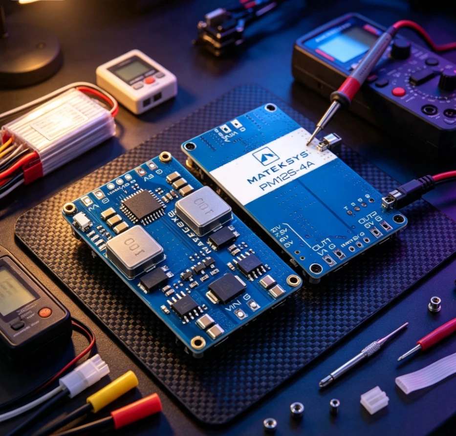 MATEK Mateksys PM12S-4A Power Module Independent Step-Down Regulator 9~55V DC-IN RC Multicopter Airplane UBEC