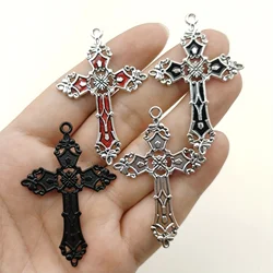 8PCS Retro Silver Vine Pattern Cross Men's Neckwear and Apparel Pendant