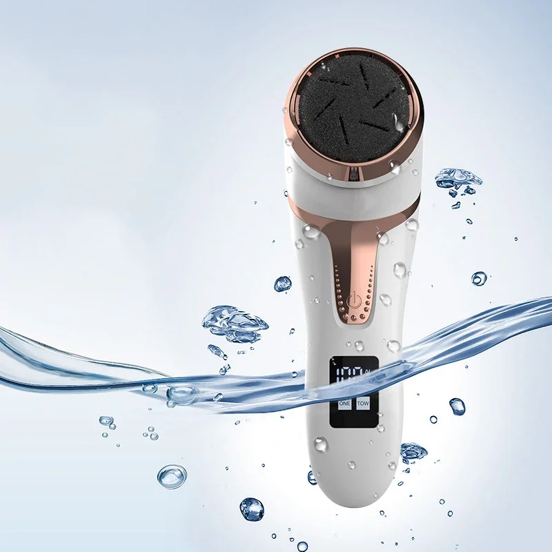 Molinillo de pies con pantalla Digital para el hogar, lijadora de pies eléctrica portátil para pedicura, herramientas de pedicura impermeables exfoliantes muertos