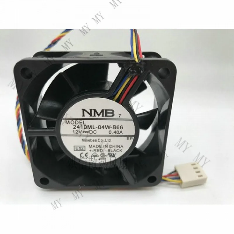 

TT 1 pcs for NMB Fan 2410ML-04W-B66 12V 0.40A 6025 6cm 4-wire chassis cooling fan